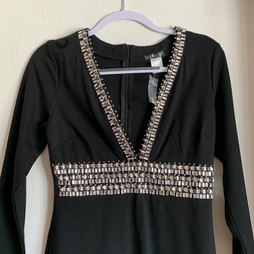 Venus low cut black dress